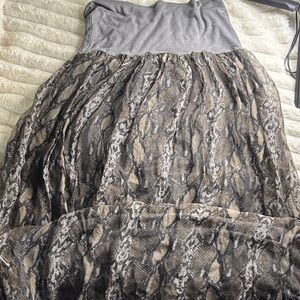 Elegant Snake Print Maxi Skirt